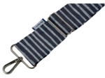 Wide shoulder strap striped silver dark blue