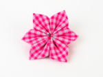 Star flower hairslide neon pink gingham