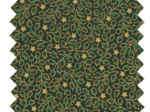 Cotton fabric green and gold holly ex1105