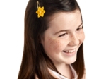 Star flower hairclip yellow ochre