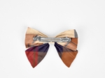 Bow tie hair slide ruby lurex tartan