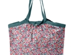 Pleated tote bag - Medium size boutons rose