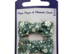 Small bows hair clips fleuri kaki