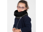 Children fur scarf snood golden straw