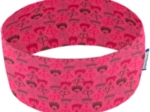 Stretch jersey headband  fleur coeur rose