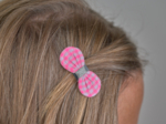 Noeud Anti-Glisse hair slide neon pink gingham