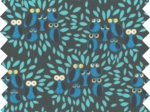 1 m fabric coupon chouettes