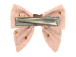 Mini bow tie clip gaze pois or rose