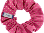 Small scrunchie fuchsia gold star