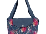 Tote bag with a zip tropical fire