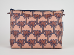 Cosmetic bag with flap palmeraie