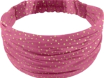 Headscarf headband- child size fuchsia gold star