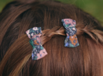 Small bows hair clips monet lilas