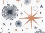 1 m fabric coupon copper stars gold blue white