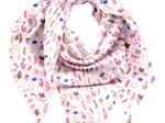 Pom pom scarf herbier rose