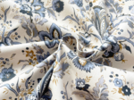 Coupon tissu 50 cm ex2455 ivory grey indian flower