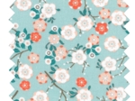 Cotton fabric ex2401 cherry blossom mint