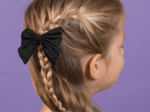 Bow tie hair slide black