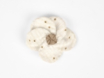Flower petal hair slide small  gaze pois or écru