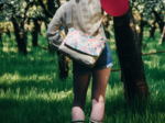 Square flap of saddle bag  cerise en fleur