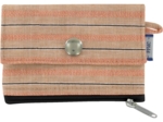 zipper pouch card purse bronze copper stripe 
