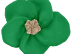 Flower petal hair slide small  bright green