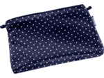 Tiny coton clutch bag navy blue spots