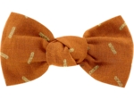 Small bow hair slide caramel golden straw