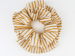 Maxi Double Scrunchie rayé or blanc
