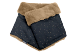 Adult Fur scarf snood gaze pois or marine