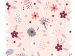 Cotton fabric ex2219 grey and pink flowers