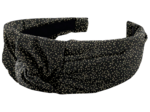 Large Crossed Headband glitter black