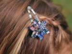 Star flower hairclip monet lilas