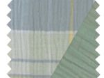 Cotton Fabric ex2410 double gauze  green checks
