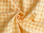 Cotton fabric ex2532 peach yellow seersucker gingham