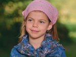 Headscarf headband- child size gaze pois or rose thé