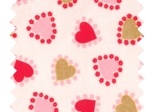 35cm coated fabric coupon petits coeurs