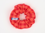 Small scrunchie coral red gingham