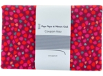 1 m fabric coupon pompons cerise