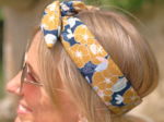 Wire headband retro coton d'or