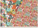 Fabric ex2436 orange green floral quilt