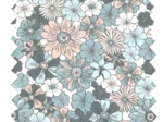 1 m fabric coupon ex2603 retro cornflower nude