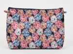 Cosmetic bag with flap anémones rayées
