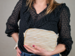 Belt bag rayé or blanc