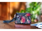 Mini Pleated clutch bag tropical fire