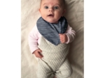 bandana bib striped silver dark blue
