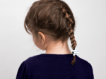 Pony-tail elastic hair star striped blue gray glitter