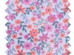 Coated fabric ex2649 fleuri ciel rose orange