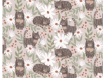 Cotton fabric ex2581flower kittycat