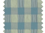 Cotton fabric ex2460 green blue gingham seersucker large